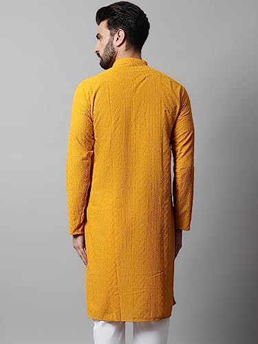 Image of Jompers Embroidered Cotton Kurtas for Men