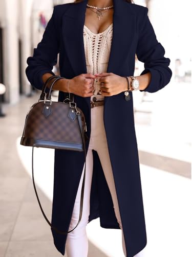 IDEALSANXUN Long Wool Coats for Women Fall Winter Trench Coat Peacoat Double Breasted Blazer Jackets Overcoat2