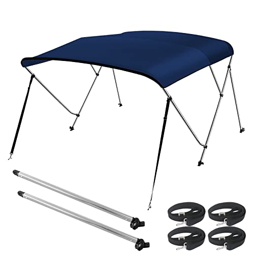 Seamander 10 Colors Available,3Bow 4 Bow Bimini Top for Boat, 13 Different Size Includes 4 Straps 2 Rear Support Poles,Hardwares and Storage Boot Cover,1" Aluminum Frame