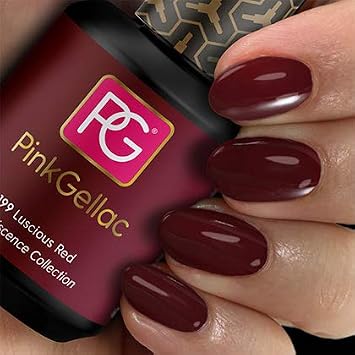 Pink Gellac Shellac Gel Nagellack 15 Ml Fur Uv Led Lampe 199 Luscious Red Rot Dunkelrot Nail Polish For Lamp Nagel Lack Gellack Nagelgel Amazon De Beauty 