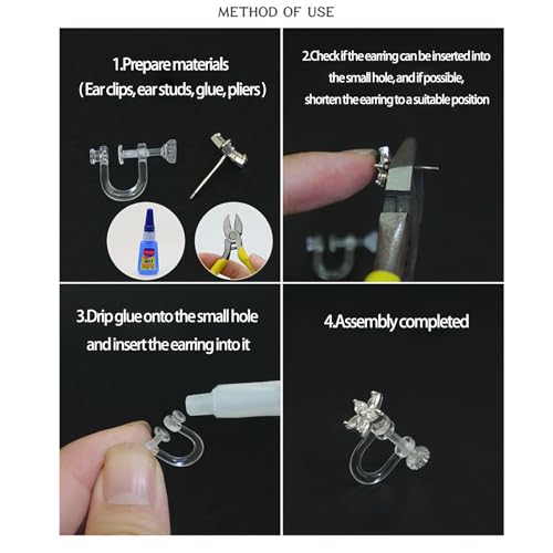 6PCS Clips para Aretes Transparentes de Resina miniatura 3
