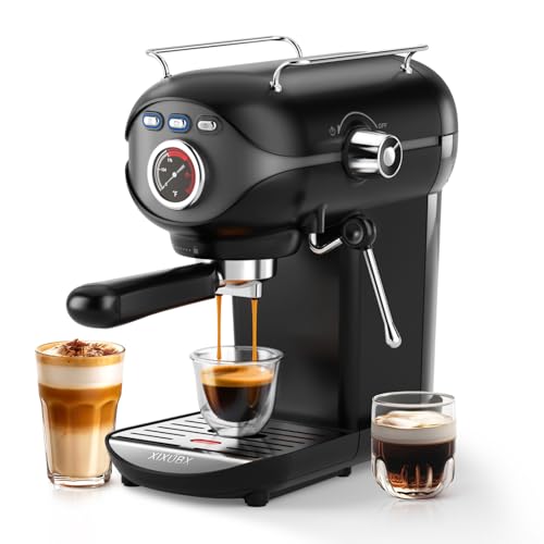 XIXUBX Espresso Machine, 20 BAR Pump Temperature Control, Compact Espresso