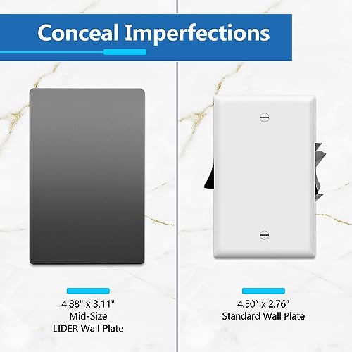 LIDER Placa de pared en blanco sin tornillos gris espacial mate de 1 banda 3