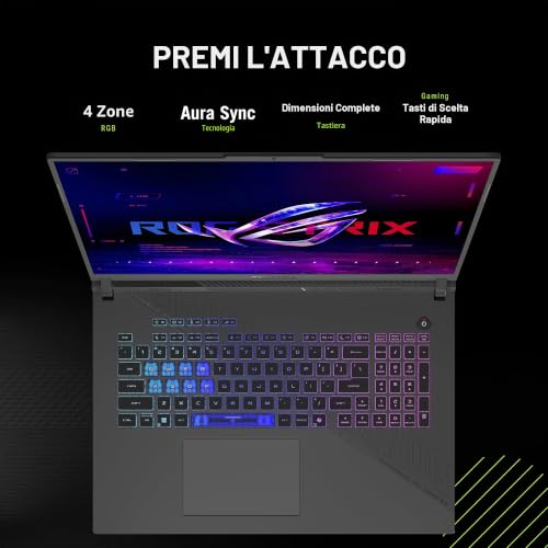 ROG Strix G18 ROG Nebula Display 2.5K 240Hz 3ms 18 pollici Gaming Laptop AMD Ryzen 9 8940HX 16GB RAM 1TB SSD NVIDIA GeForce RTX 5070 Eclipse Grigio - Notebook - Immagine 4