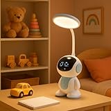 LightLogic Schreibtischlampe LED für Büro und Zuhause – Dimmbar Touch Tischlampe mit Nachtmodus-Funktion - 10W Bürolampe für Kinderzimmer, Schreibtischleuchte Bunter Roboter