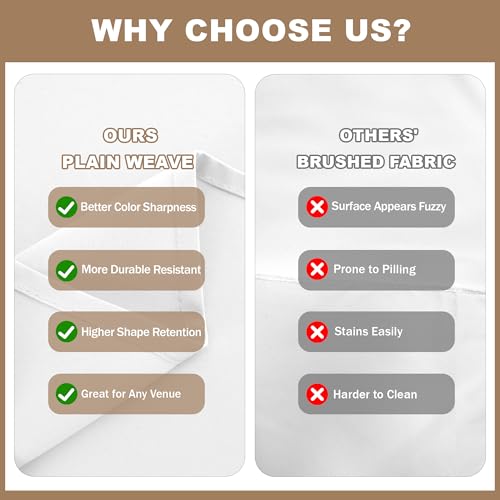 Fitable 8 Pack Table Cloth Rectangle Table: Stain and Wrinkle Resistant Tablecloth Rectangular, Washable Polyester Tablecloths for Wedding Party Dining Banquet Event Catering(White, 70x108 Inch) - Image 4