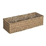 Household Essentials Handwoven Seagrass Rectangular Storage Basket, Natural