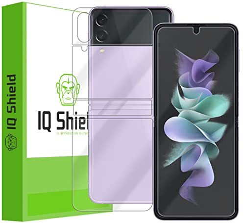 IQShield Full Body Skin Compatible with Samsung Galaxy Z Flip 4 (2-Pack), Includes Clear (Full Coverage) Screen Protector HD and Anti-Bubble TPU Film