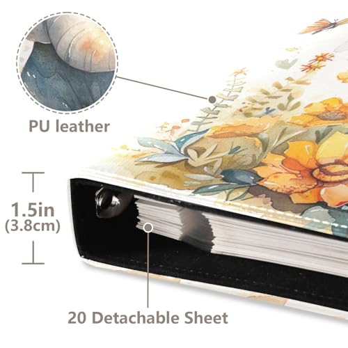 Álbum de fotos Scrapbook adhesivo con diseño floral y elefante, encuadernador de 3 anillos, 40 páginas, 8x10 para recuerdos miniatura 4