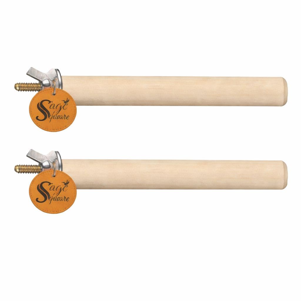 Bird Perch Combo Pack of 2 Natural Wooden | Cage Rod for Budgies Cockatiels Lovebirds Parrots Finches | Grip Foot Rest Branch | Exercise Stick for Habitat Accessories Training (4 Inches)-image-15