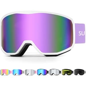 Supertrip Skibrille Damen Herren,Snowboard Brille für Brillenträger, Anti-Fog Zylindrische Skibrillen UV400 Schutz Kompatibler Helm Erwachsene Jugendliche für Skifahren/Skaten