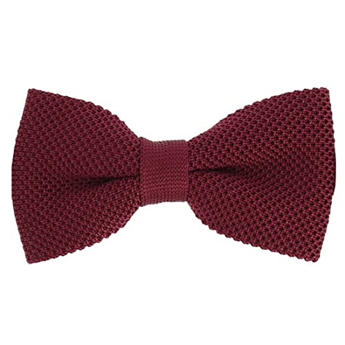 Noeud papillon tricot en soie bordeaux PAULO Tony & Paul fabriqué en Italie