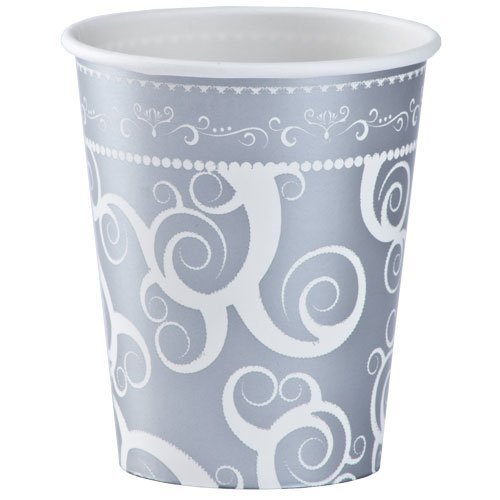 Hanna K. Signature Collection 24 Count Medley Paper Hot/Cold Cup, 9-Ounce, Silver
