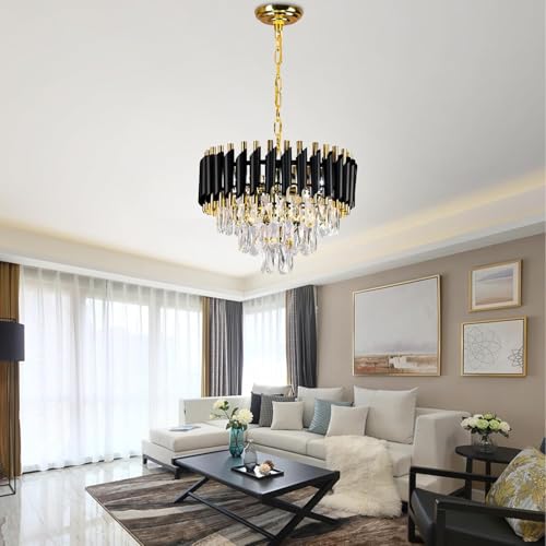 Image of Lyse Decor Chandelier for Living Room Modern Ceiling Light Jhumar for Hall Light for Living Room and Hall Round Jhoomer Show Lights for Home Decoration Ceiling (Black 400 mm)