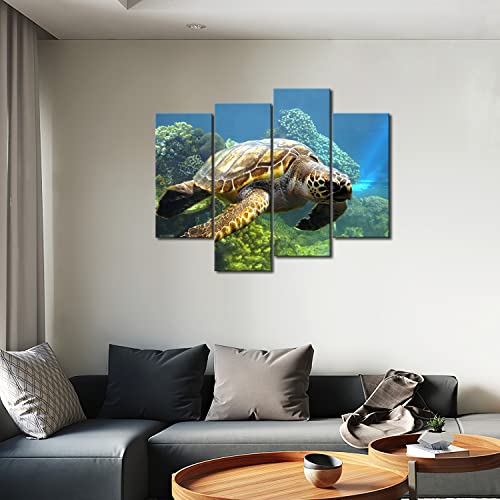 Turtle Swimming In Bottom Of Sea Wall Art Painting The Picture Print On Canvas Animal Pictures For Home Decor Decoration Gift #TOP4