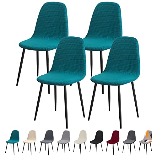 Ryoizen Housse de Chaise Scandinaves Jacquard Housse de Chaise de Salle à Manger Extensible Couverture de Chaise Lainage Lavable Durable pour Banquet Hôtel Maison Mariage Lainage-Bleu 4 pièces