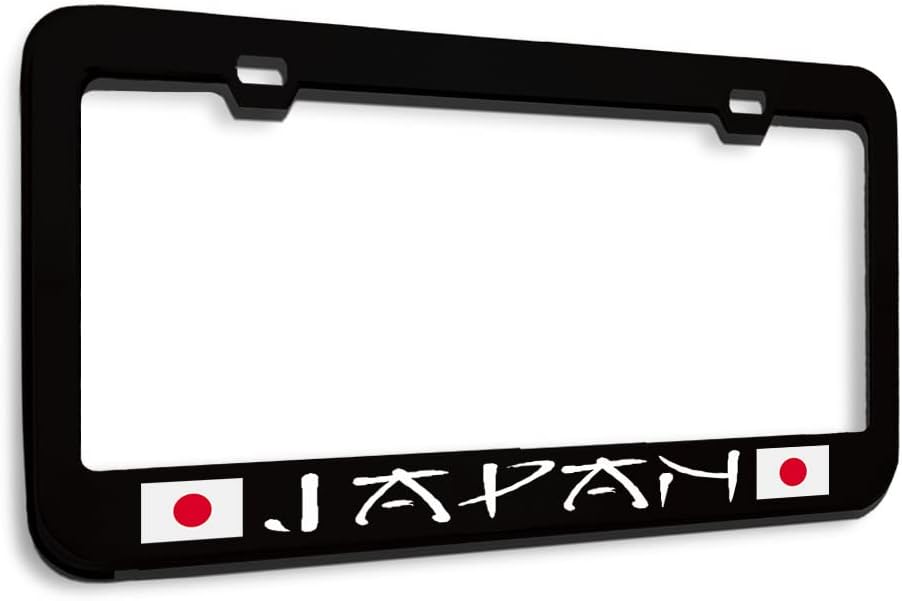 Metal License Plate Frame Japan Japanese Flag Country Metal Tag Holder Car Accessories Stainless Steel 2 Holes 1 Frame