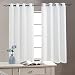 White Curtains for Kitchen Small Window Drapes 54 Inches Length Waffle Woven Textured Curtain Panels Grommet Top 1 Pair