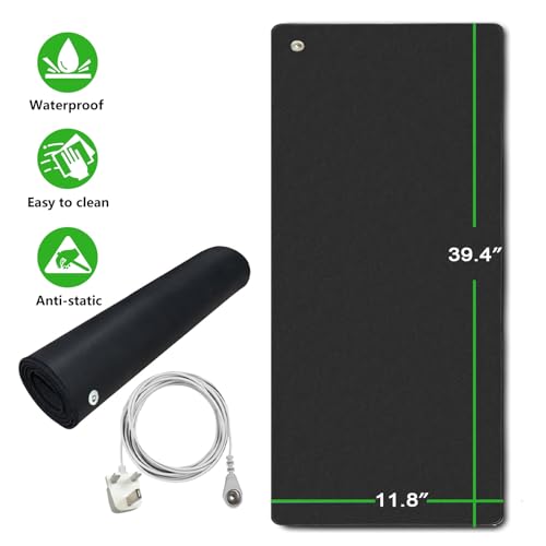 Grounding Mat Earthing UK, 30x100cm Grounding Sheet for Improved Sleep Stress, Pain and Inflammation, Universal Mat Kit Supports Full Body Wellness at Home or Office