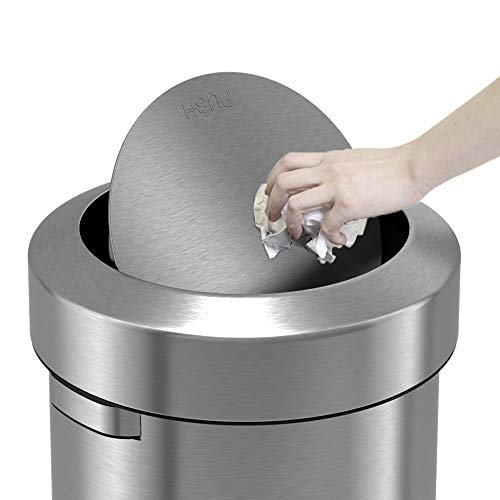 Itouchless, Restaurant, Office And Kitchen Titan 17 Gallon Swing Open Trash, Stainless Steel Self-Balance Flip Top Lid Commercial Grade 64 Liter Garbage Can Is Perfect For Business, Softstep 17 Gal #TOP1