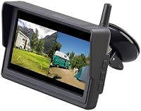 Lescars Einparkhilfe nachrüsten: Solar-Funk-HD-Front- & Rückfahrcam, Splitscreen-Monitor Abstandswarner (Einparkhilfe nachrüsten kabellos, Parksensoren kabellos, IP) – Ansicht 4