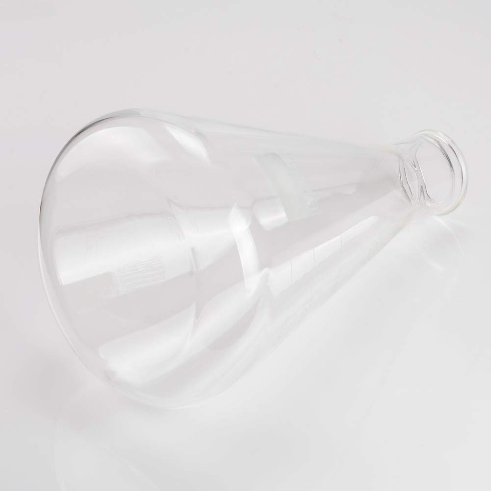 Labasics Matraces Erlenmeyer en Boca Estrecha, Erlenmeyer Flask Matraz de Cristal de Borosilicato con Borde Resistente - 2L