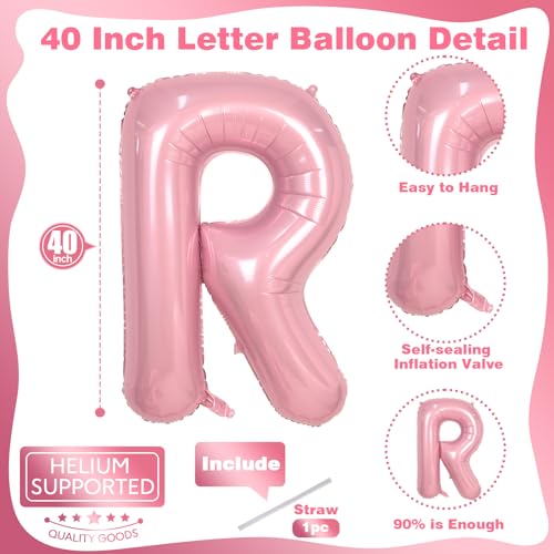 40 Inch Pastel Pink BRIDE Balloons for Bachelorette & Bridal Shower, Light Pink BRIDE Mylar Foil Balloon Letter, Baby Pearl Pink Alphabet Balloon for Wedding Engagement Party Decorations - Image 2