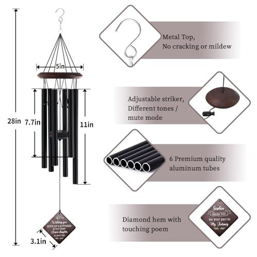 Image of Personalized Retirement Wind Chime for Women & Men, Going Away Farewell Gifts for Coworkers Teacher Boss Leader,Coworker Leaving Customized Wind Chime, Retirement Gifts for Dad Mom