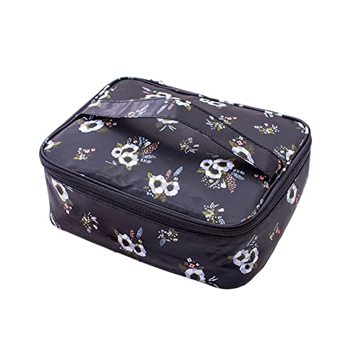 Rojeam Sac De Maquillage Portable Trousse De Toilette avec Cloisons Amovibles Voyage Sac Cosmétique Cover