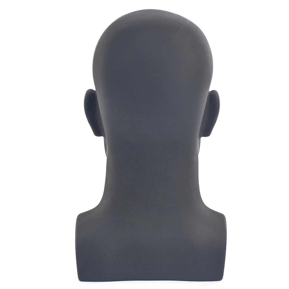 Testa manichino maschile testa professionale manichino per display parrucche cappelli cuffie maschera occhiali da sole gioielli e supporto display Scravat (nero opaco)
