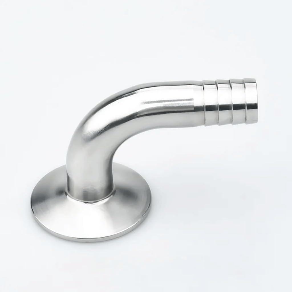 Złącze węża z kolcami, Króciec do węża Tri Clamp Kolanko 90 stopni SS304 Łącznik do rur sanitarnych w wielu rozmiarach(63mm x ferrule 77.5)