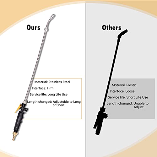 29 Inch Sprayer Wand, Stainless Steel 3/8" Brass Barb Replacement Sprayer Wand, Watering Wand With Shut Off Valve & 3 Hose Clamps For Garden Car Window Cleaning (1 Set) #TOP3