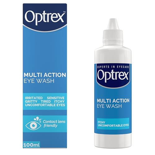Optrex Multi Action Eye Wash 100 ml for Gentle and Effective Relief Itchy Irritated Tired Uncomfortable Eyes Easy to Use