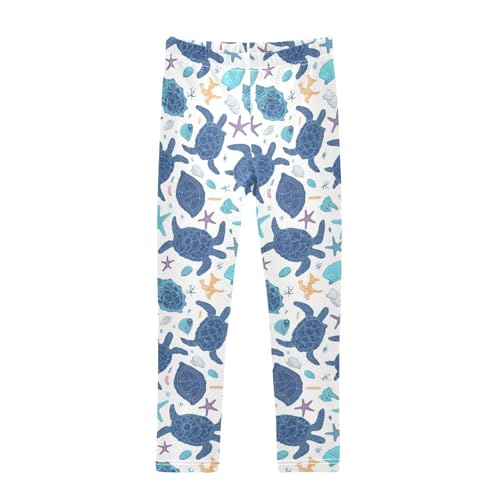 Turtles Girls' Leggings Toddler Doodles Funny Animal Kids Yoga Pants Dance Active Tights 4T