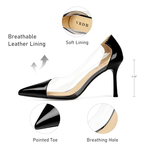 Clear Stiletto Heels for Women Pointed Toe High Heel Closed Pumps Party Wedding Dress Shoes2