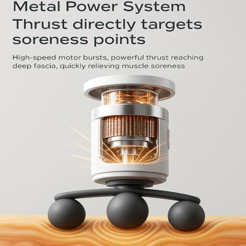 Image of Massage Gun for Pain Relief & Muscle Recovery, Deep Tissue Percussion Massager with 6 Heads, Long Battery Life, Quiet Portable Handheld Body Massager for Gym & Home Use