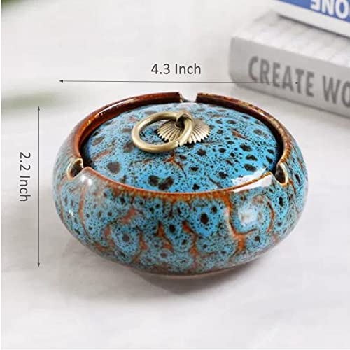 Amazon.com: Handmade Ceramic Ashtray with Lids, Exquisite Pattern