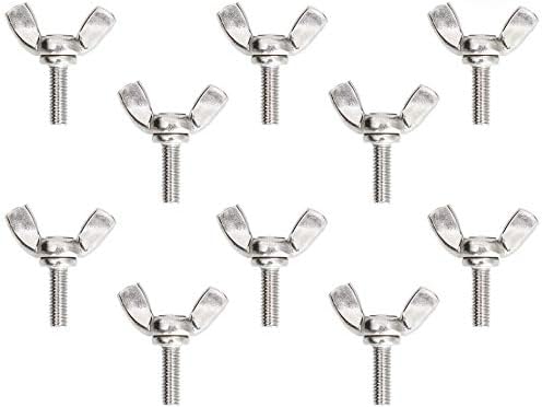 M5x12mm 304 Stainless Steel Wing Bolts Set Hand Twist Butterfly Screws Wing Butterfly Screw Sets for Home Appliances,Machine Fastener,10PCS