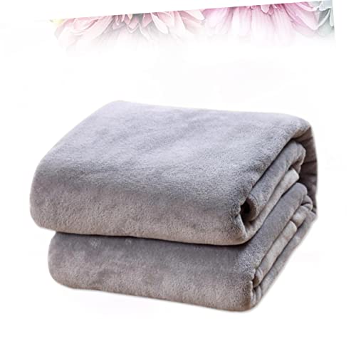 Couverture polaire en flanelle douce gris argenté haute densité - 6