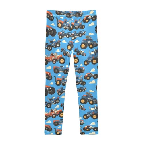 Hand Drawn Truck Car Pattern Cute Kids Girl's Cotton Pants Comfortable High Waisted Dance Pants Exercise2