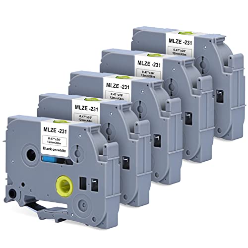 Mylabel TZe-231 TZe231 5�Z�b�g ���~�l�[�g �e�[�v �݊��e�[�v�J�[�g���b�W �s�[�^�b�` �L���[�u tz�e�[�v �u���U�[ brother �݊��̃��x�����C�^�[�p 12mm ���n���� P-Touch