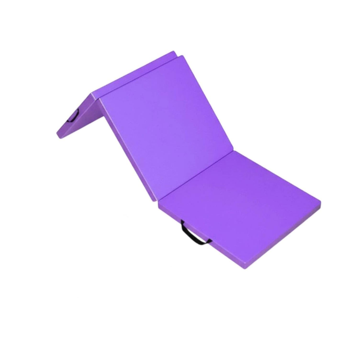 Foldable Design Tri-Fold Exercise Mat Long-Lasting Faux Leather Cover Folding Gymnastics Mat Carrying Handles Sit-up Cushion Waterproof for Students, Kids, Beginners, Light Purple, 180 * 60 * 5cm-image-35