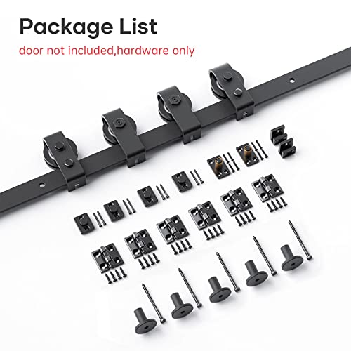 Easelife 60" Bi-Folding Sliding Barn Door Hardware Track Kit For 4 Closet Door,Top Mount Roller,Heavy Duty,Slide Smoothly Quietly,Easy Install,Black,No Door (Track Length 64") #TOP2