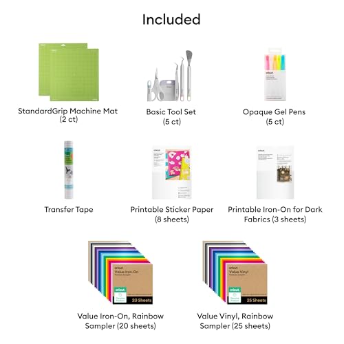 Image of Cricut All-in-One Materials & Accessories Bundle - Includes Vinyl, Iron-On HTV, Sticker Paper, Printable HTV, Tools, Mats, Pens, & More