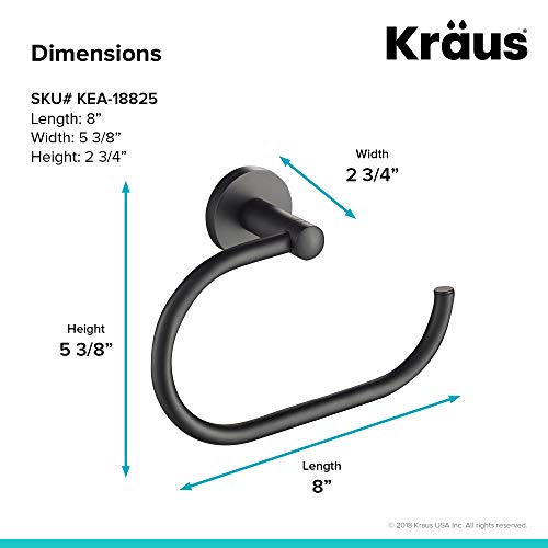 Kraus Elie Bathroom -Towel Ring, Matte Black Finish, KEA-18825MB by Kraus - Image 2