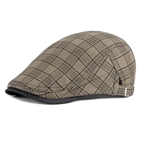 Béret femme et homme vintage à carreaux - Casquette ajustable d'artiste peintre
