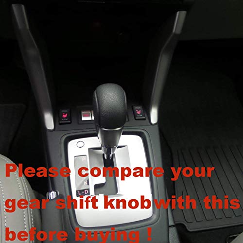 Ji Loncky Black Genuine Leather Gear Shift Knob Cover For Subaru Forester 2014-2017 / Subaru Impreza 2012-2016 /Subaru Xv Crosstrek 2013-2015 / Subaru Crosstrek 2016 2017 Automatic Accessories #TOP4