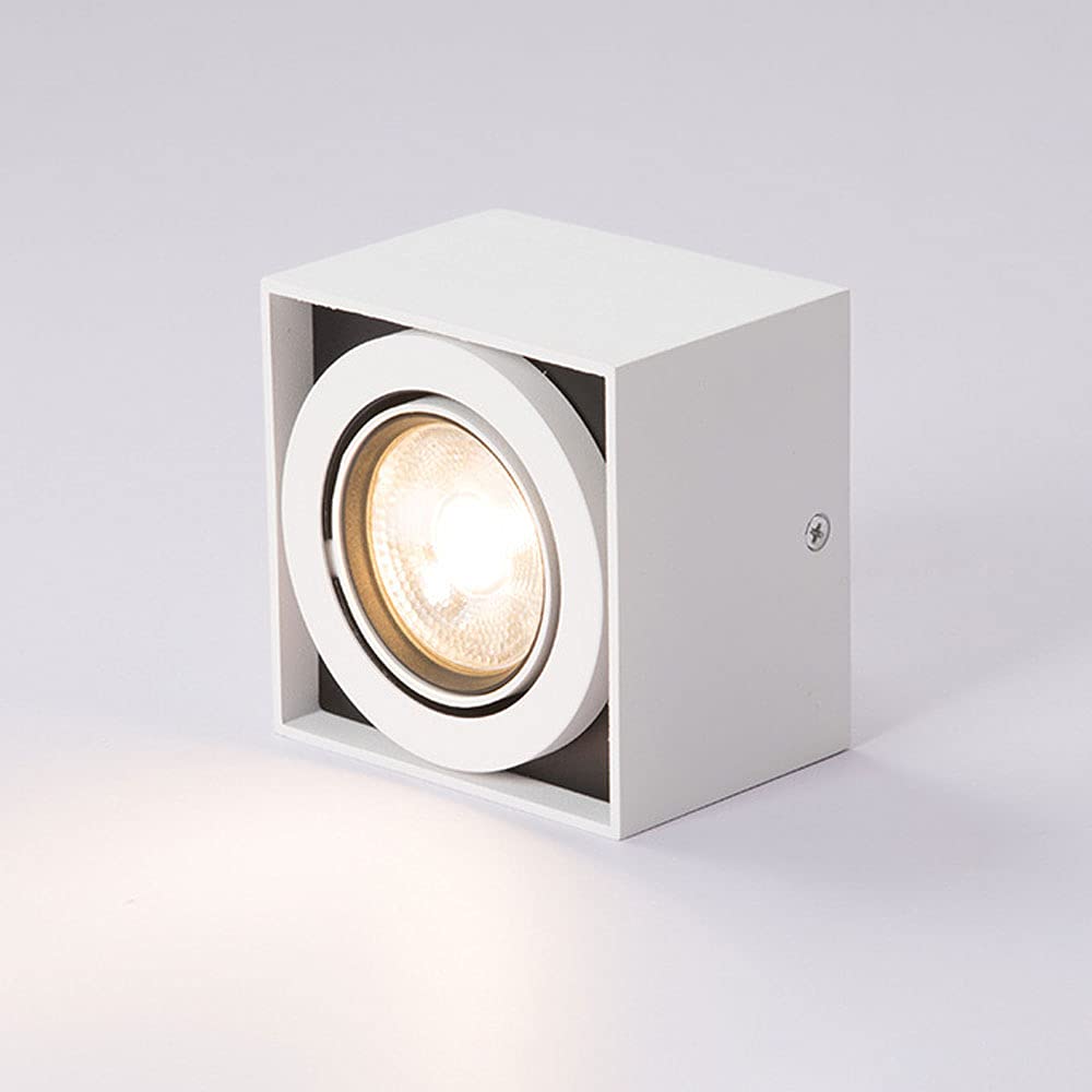 Faretto da soffitto a LED, faretto da Superficie, Illuminazione a Binario Fissa Regolabile, faretti da soffitto Quadrati Bianchi, faretti da Interno per Soggiorno, Cucina, Sala da Pranzo
