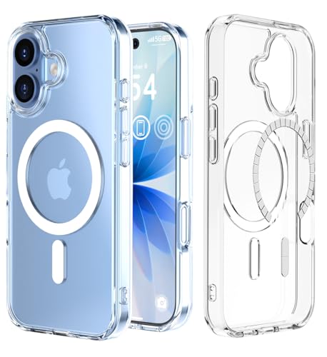 Newfuture Magnetic for iPhone 17 Case [Magsafe] [Military Grade Drop Protection] Translucent Matte Anti-Scratch Shockproof Protective Phone Cover 6.3 Inch, Clear