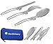 Nordicberry – Cubiertos para camping, plegables, acero inoxidable de calidad, incluyen funda de neopreno, perfectos para viajes porque ahorran espacio, Nordicberry Klappbesteck, azul